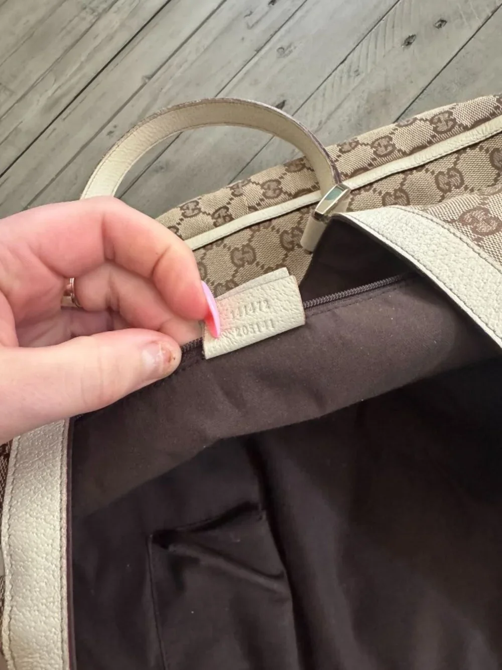 Vintage GUCCI GG Canvas Abbey Large D-Ring Tote Bag